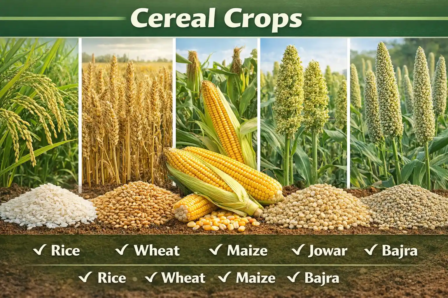 Cereal crops in close-up detail